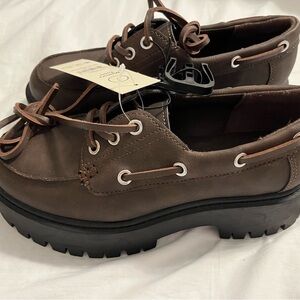 No Boundaries Men's Dark Brown Boat Shoes